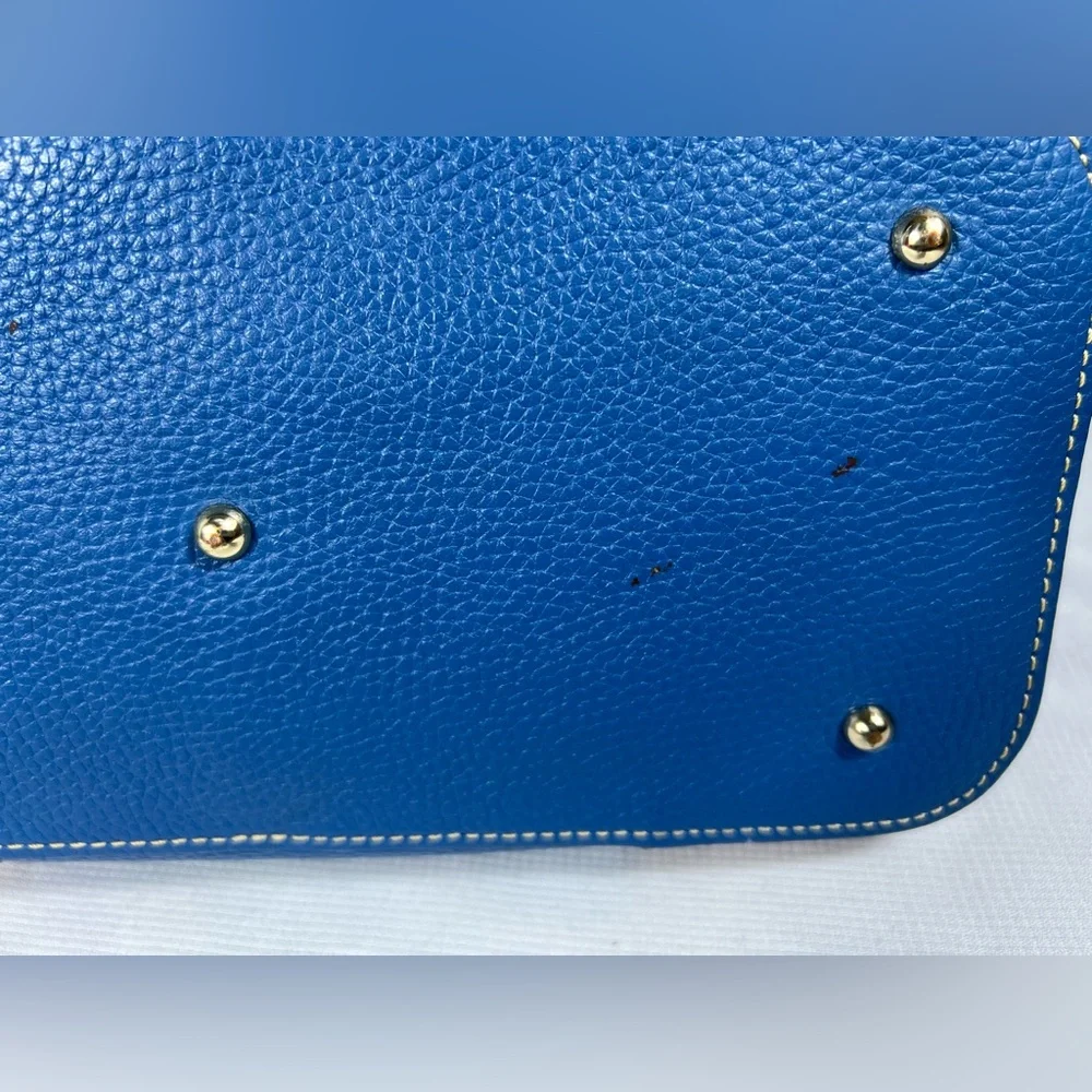 4220: Dooney & Bourke Pebble Grain Brenna Satchel & Wallet Blue 2 Pc Set
